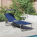 vidaXL Opvouwbare zonnebed Blauw 190 x 57 x 81 cm oxford