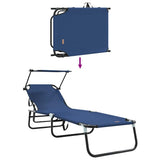 vidaXL Opvouwbare zonnebed Blauw 190 x 57 x 81 cm oxford