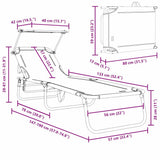 vidaXL Opvouwbare zonnebed Blauw 190 x 57 x 81 cm oxford