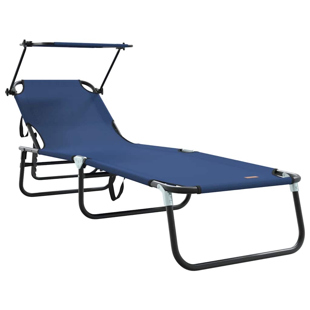 vidaXL Opvouwbare zonnebed Blauw 190 x 57 x 81 cm oxford