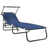 vidaXL Opvouwbare zonnebed Blauw 190 x 57 x 81 cm oxford
