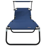 vidaXL Opvouwbare zonnebed Blauw 190 x 57 x 81 cm oxford