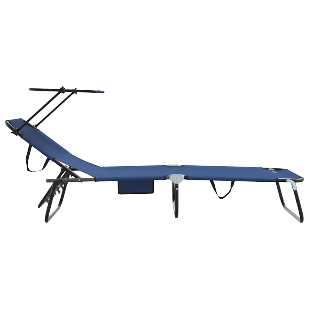 vidaXL Opvouwbare zonnebed Blauw 190 x 57 x 81 cm oxford