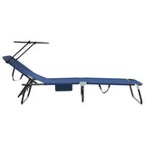 vidaXL Opvouwbare zonnebed Blauw 190 x 57 x 81 cm oxford