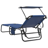 vidaXL Opvouwbare zonnebed Blauw 190 x 57 x 81 cm oxford