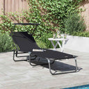 vidaXL Opvouwbare zonnebed Blauw 190 x 57 x 81 cm oxford