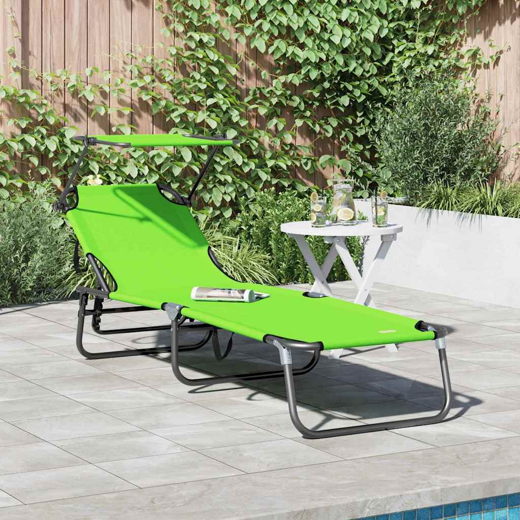 vidaXL Opvouwbare zonnebed Blauw 190 x 57 x 81 cm oxford