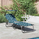 vidaXL Opvouwbare zonnebed Blauw 190 x 57 x 81 cm oxford