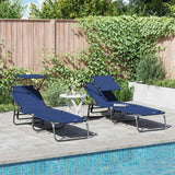 vidaXL Opvouwbare zonnebed Blauw 190 x 57 x 81 cm oxford