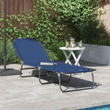 vidaXL Opvouwbare zonnebed Blauw 188 x 57 x 86,5 cm Polyester