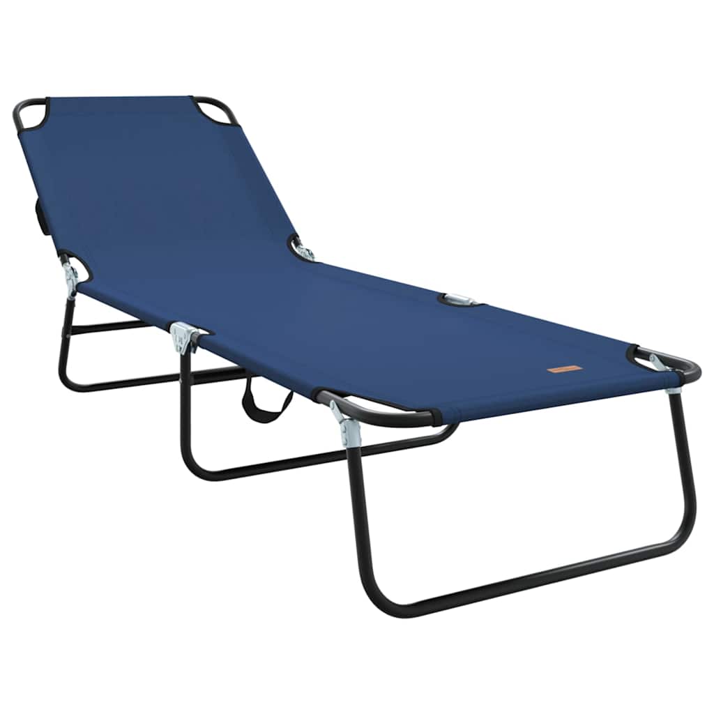 vidaXL Opvouwbare zonnebed Blauw 188 x 57 x 86,5 cm Polyester