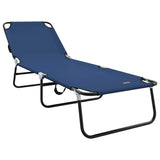 vidaXL Opvouwbare zonnebed Blauw 188 x 57 x 86,5 cm Polyester