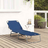 vidaXL Opvouwbare zonnebed Blauw 188 x 57 x 86,5 cm Polyester