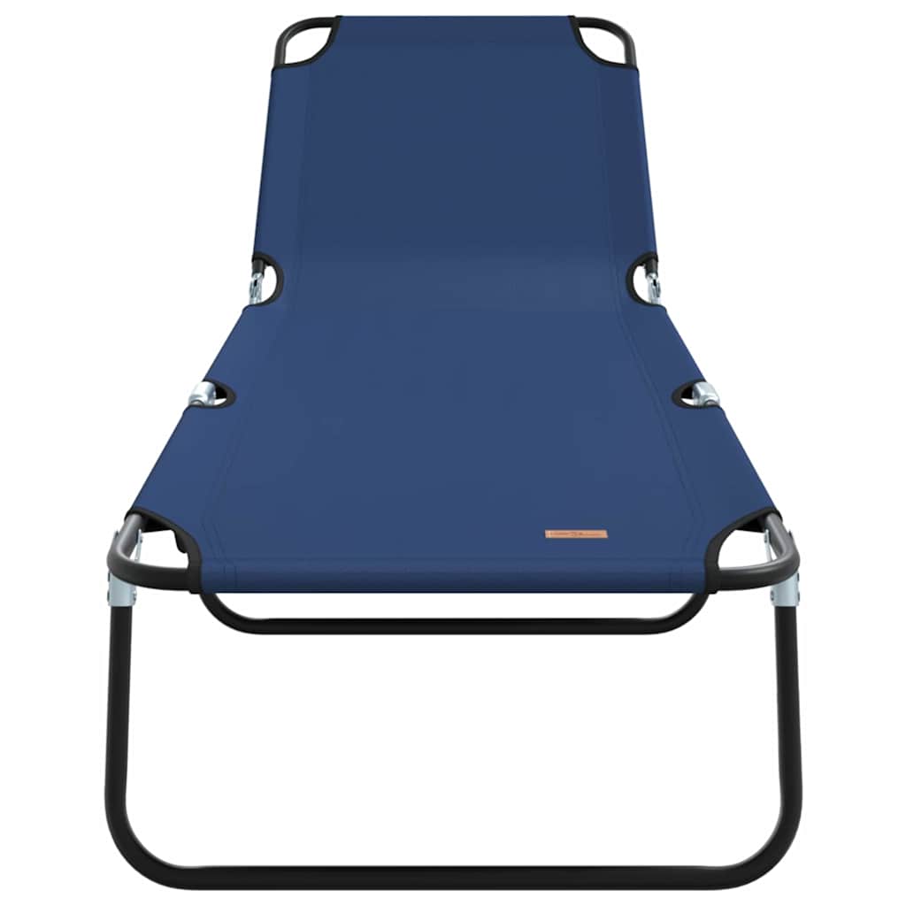 vidaXL Opvouwbare zonnebed Blauw 188 x 57 x 86,5 cm Polyester