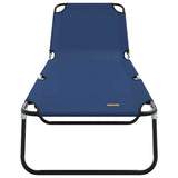 vidaXL Opvouwbare zonnebed Blauw 188 x 57 x 86,5 cm Polyester