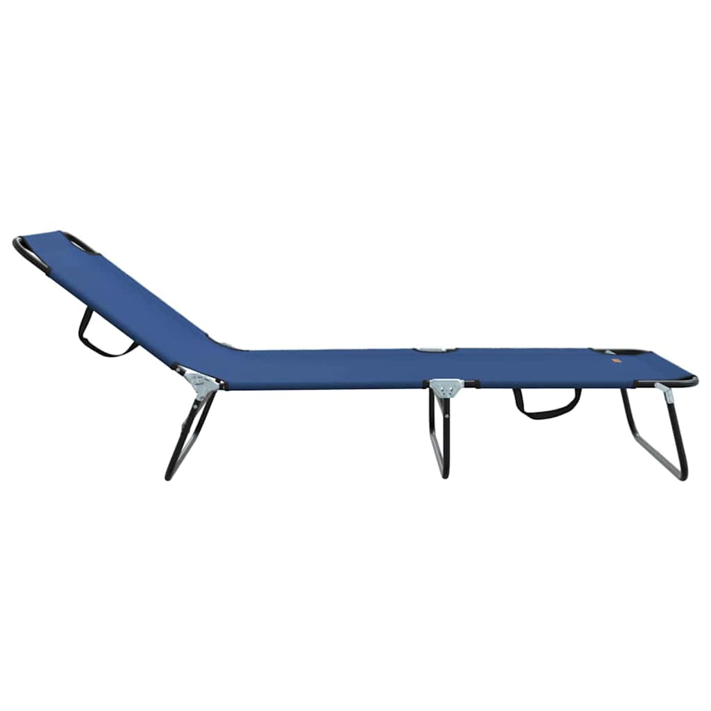 vidaXL Opvouwbare zonnebed Blauw 188 x 57 x 86,5 cm Polyester