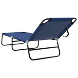 vidaXL Opvouwbare zonnebed Blauw 188 x 57 x 86,5 cm Polyester