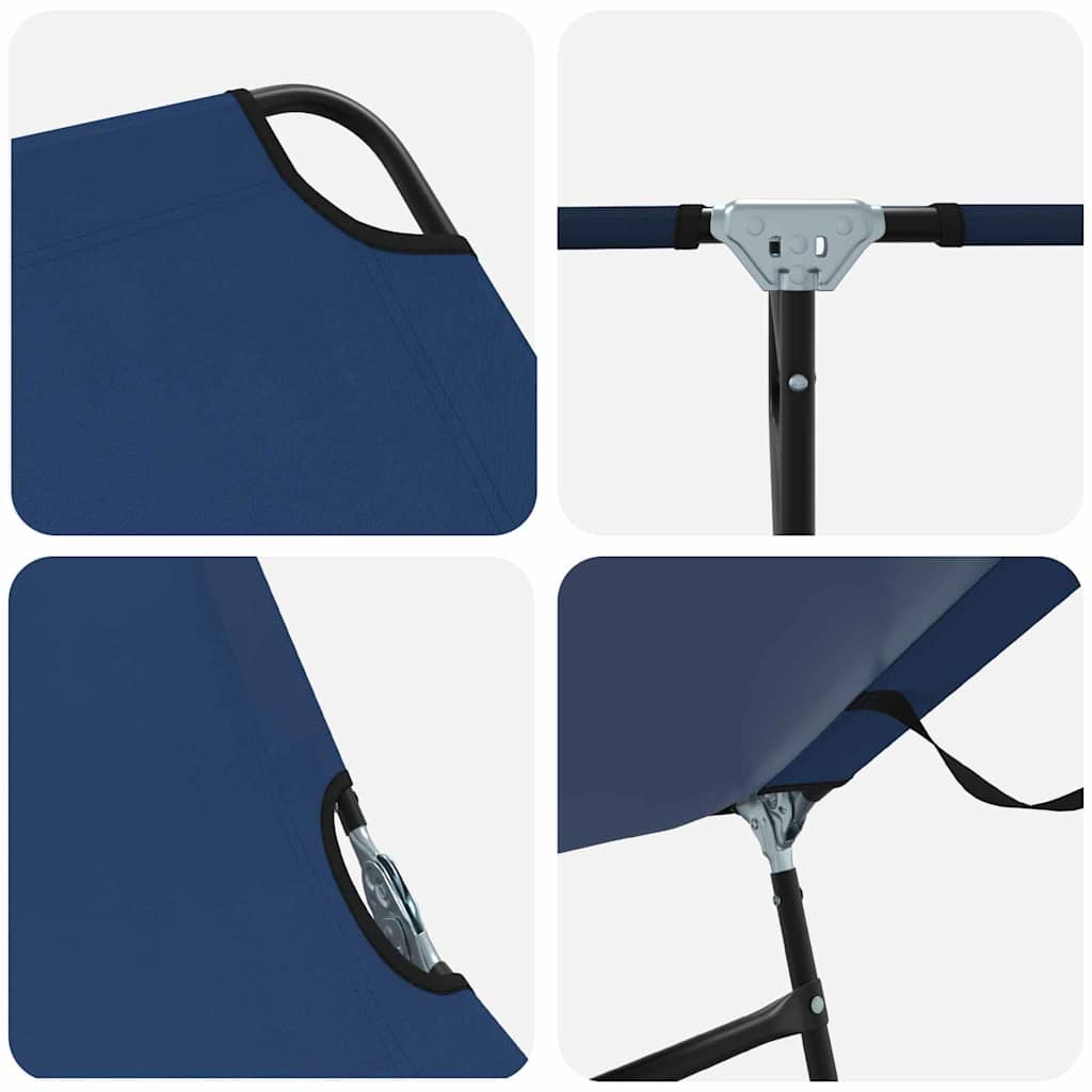 vidaXL Opvouwbare zonnebed Blauw 188 x 57 x 86,5 cm Polyester