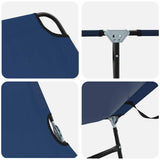 vidaXL Opvouwbare zonnebed Blauw 188 x 57 x 86,5 cm Polyester