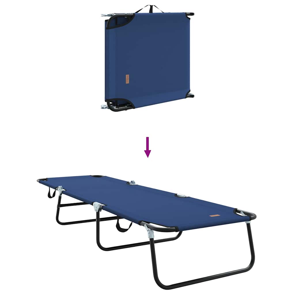 vidaXL Opvouwbare zonnebed Blauw 188 x 57 x 86,5 cm Polyester