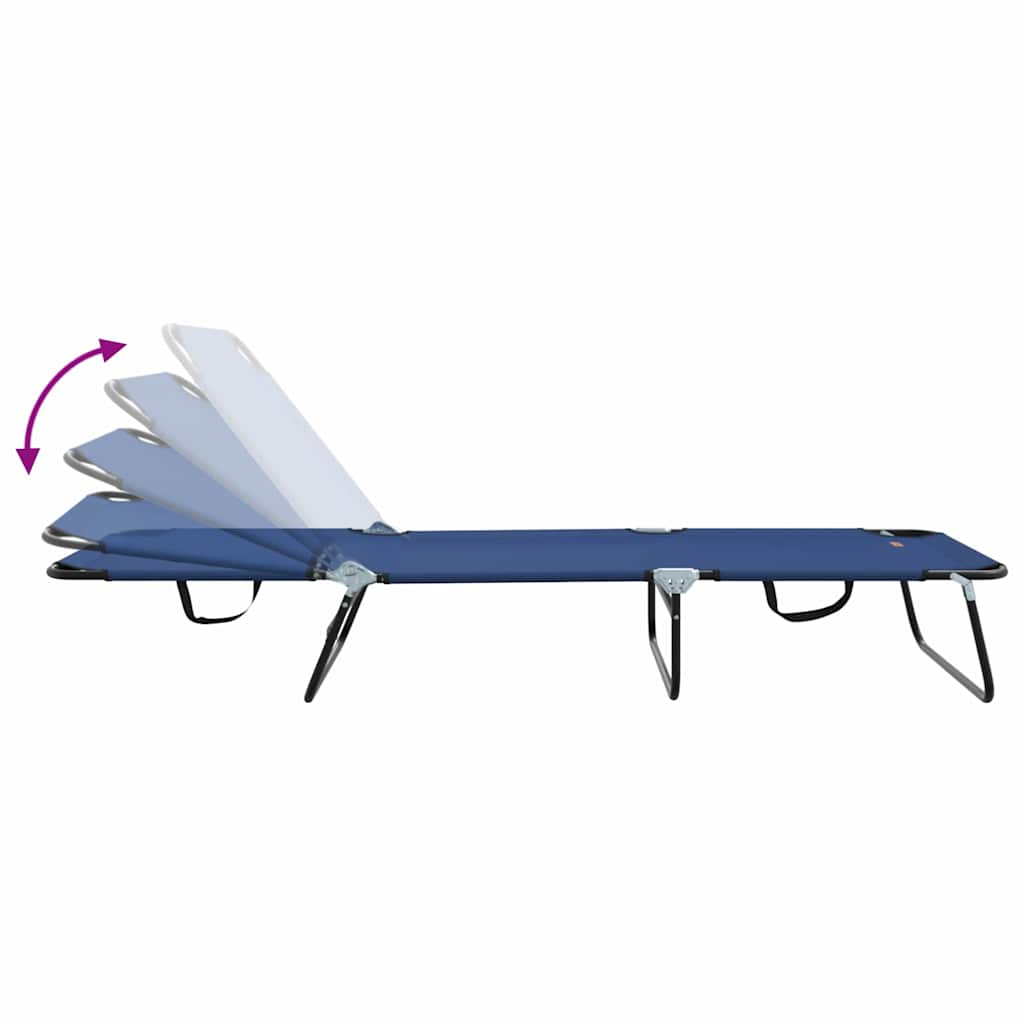 vidaXL Opvouwbare zonnebed Blauw 188 x 57 x 86,5 cm Polyester