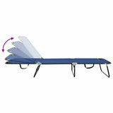 vidaXL Opvouwbare zonnebed Blauw 188 x 57 x 86,5 cm Polyester
