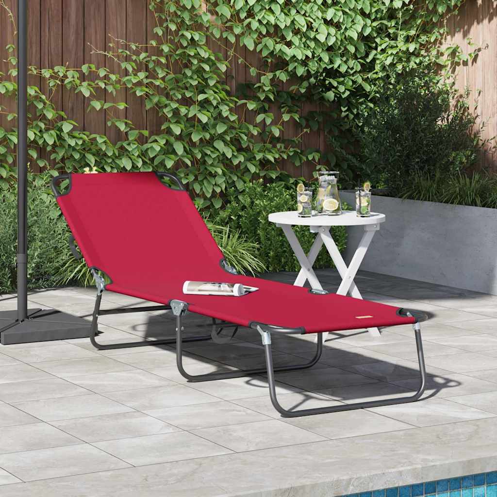 vidaXL Opvouwbare zonnebed Blauw 188 x 57 x 86,5 cm Polyester