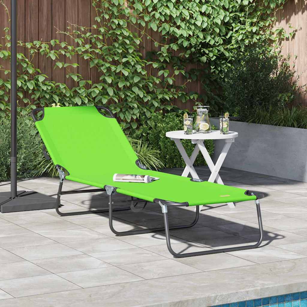 vidaXL Opvouwbare zonnebed Blauw 188 x 57 x 86,5 cm Polyester