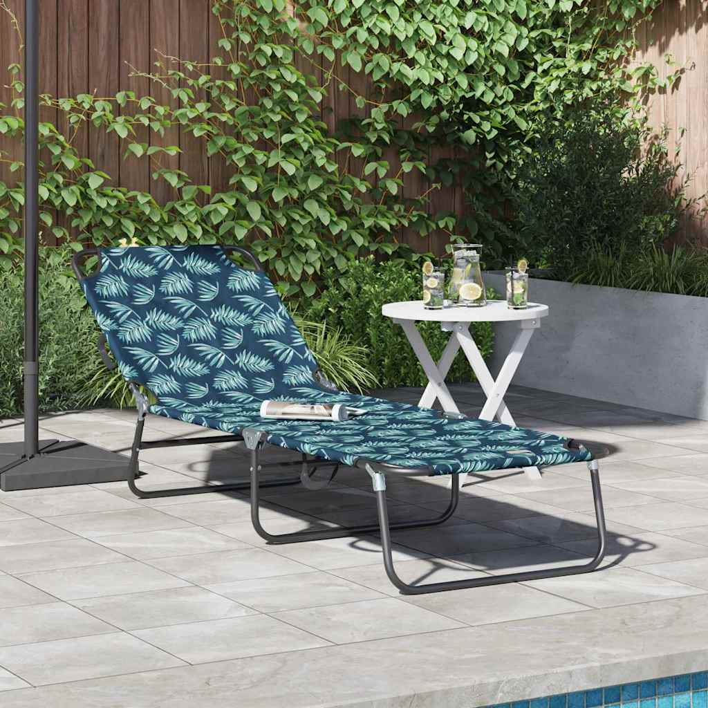 vidaXL Opvouwbare zonnebed Blauw 188 x 57 x 86,5 cm Polyester