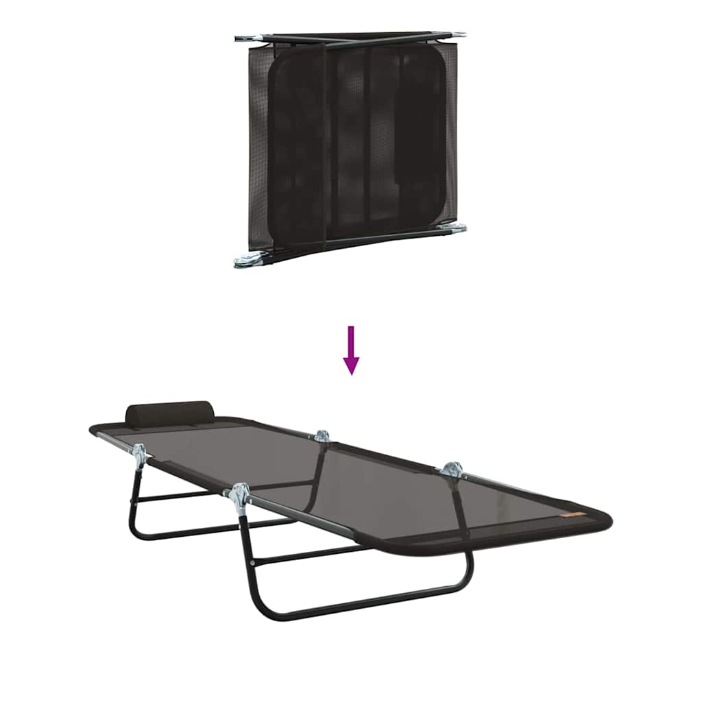 vidaXL Opvouwbare zonnebed Crème 182 x 55 x 85,5 cm Textileen