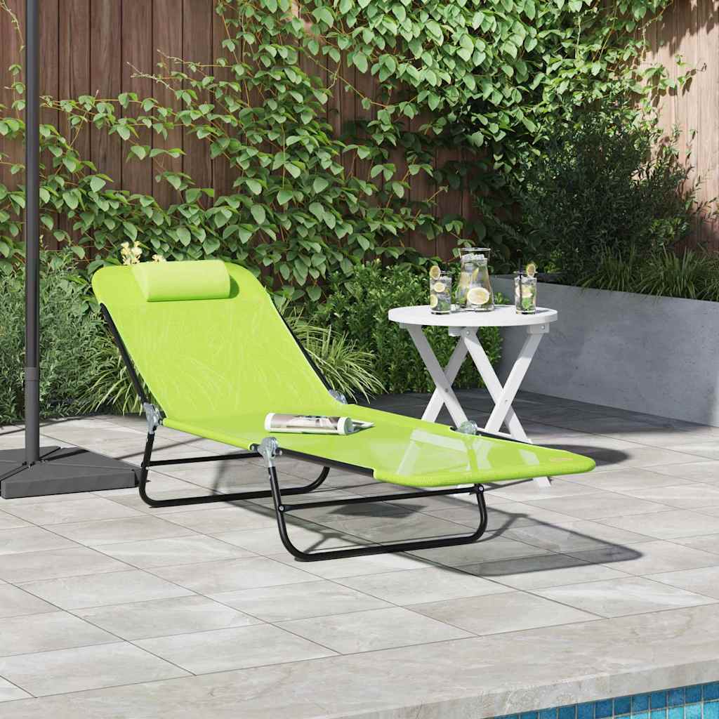vidaXL Opvouwbare zonnebed Crème 182 x 55 x 85,5 cm Textileen