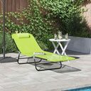vidaXL Opvouwbare zonnebed Crème 182 x 55 x 85,5 cm Textileen