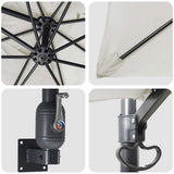vidaXL Garden Parasol Sand 248.5 x 247.5 x 160 cm Polyester and Steel