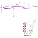 vidaXL Tuinparasol Zand 248,5 x 247,5 x 160 cm Polyester en Staal