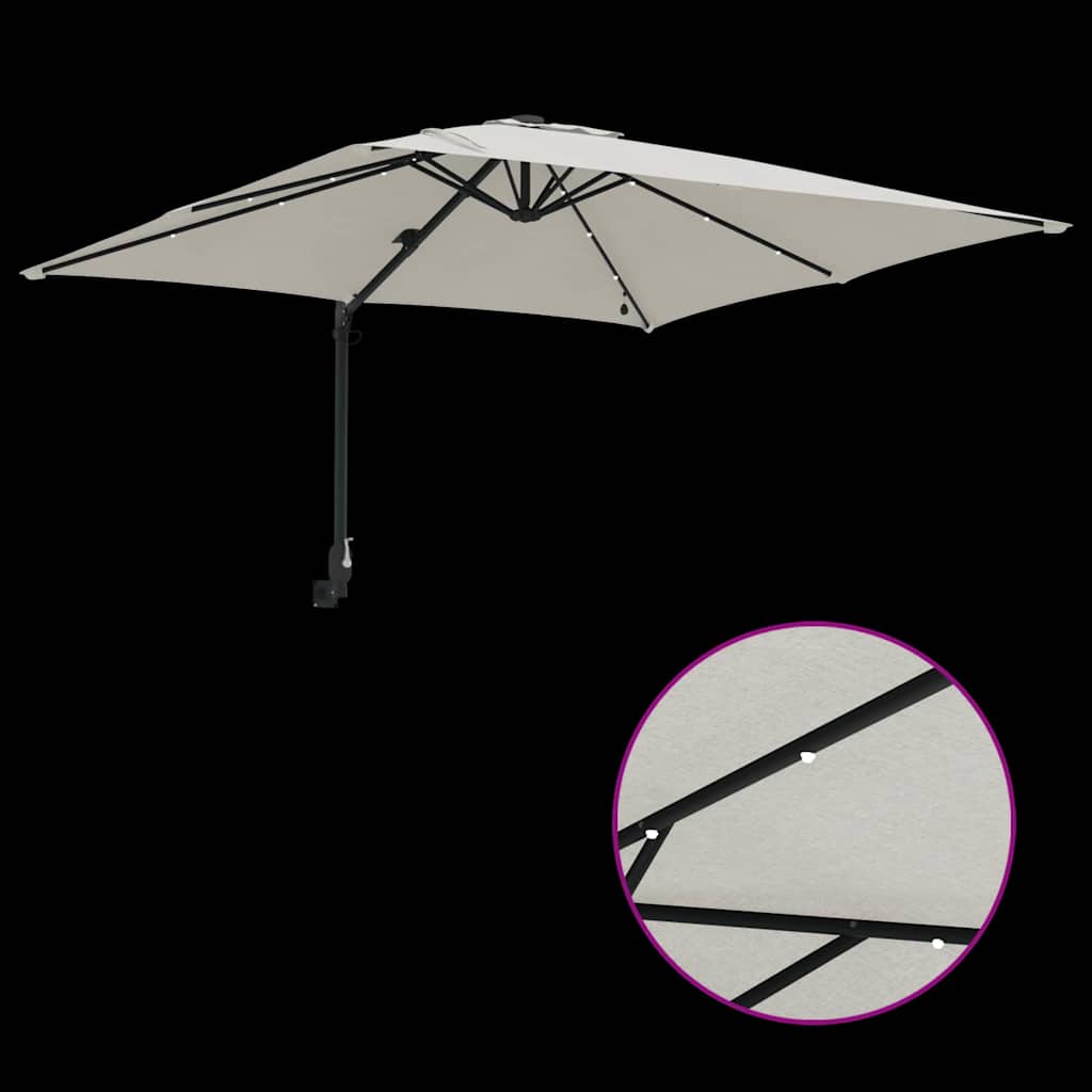 vidaXL Tuinparasol Zand 248,5 x 247,5 x 160 cm Polyester en Staal
