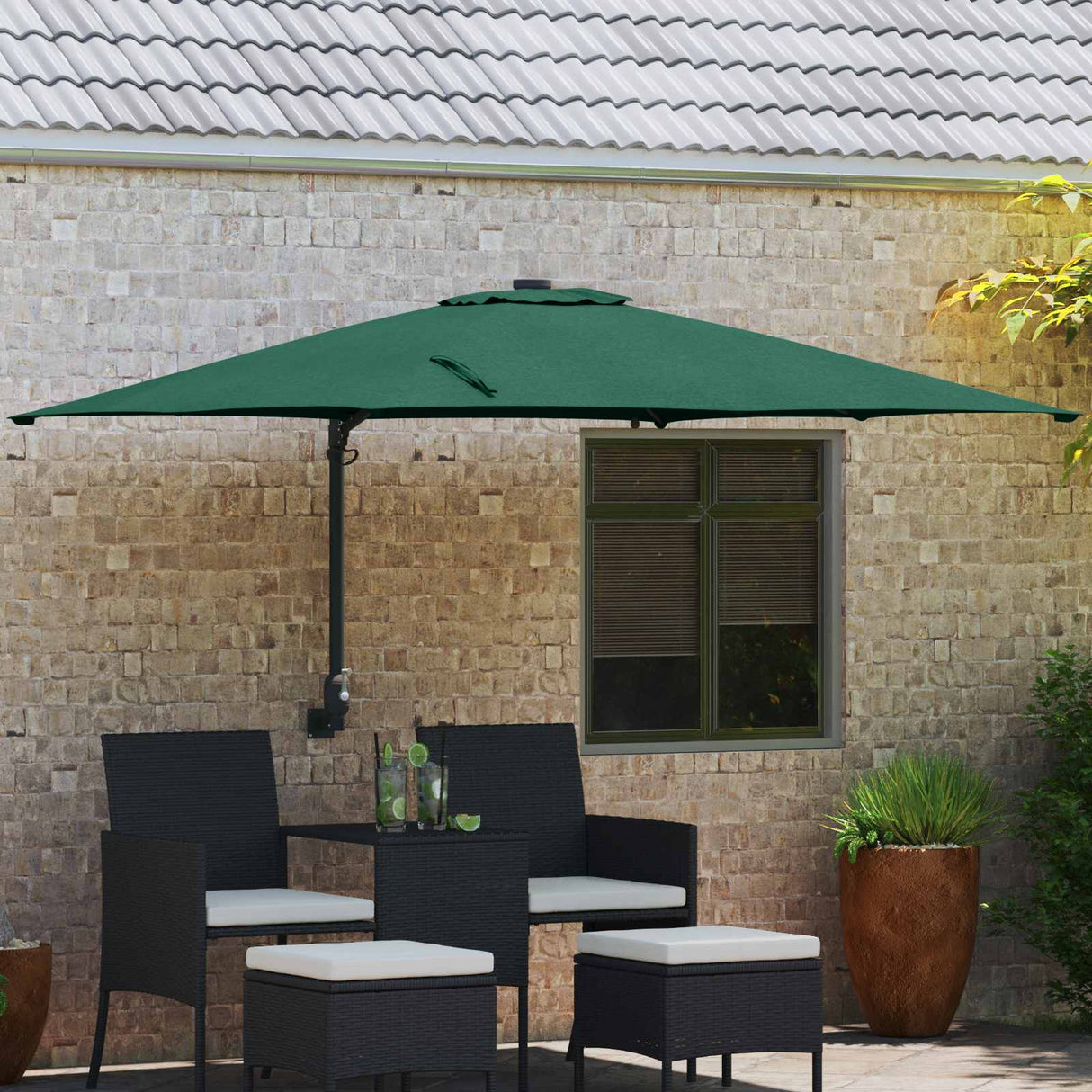 vidaXL Tuinparasol Zand 248,5 x 247,5 x 160 cm Polyester en Staal