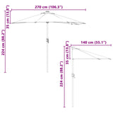 vidaXL Tuinparasol Zand 294 x 150 x 223 cm Polyester en Staal