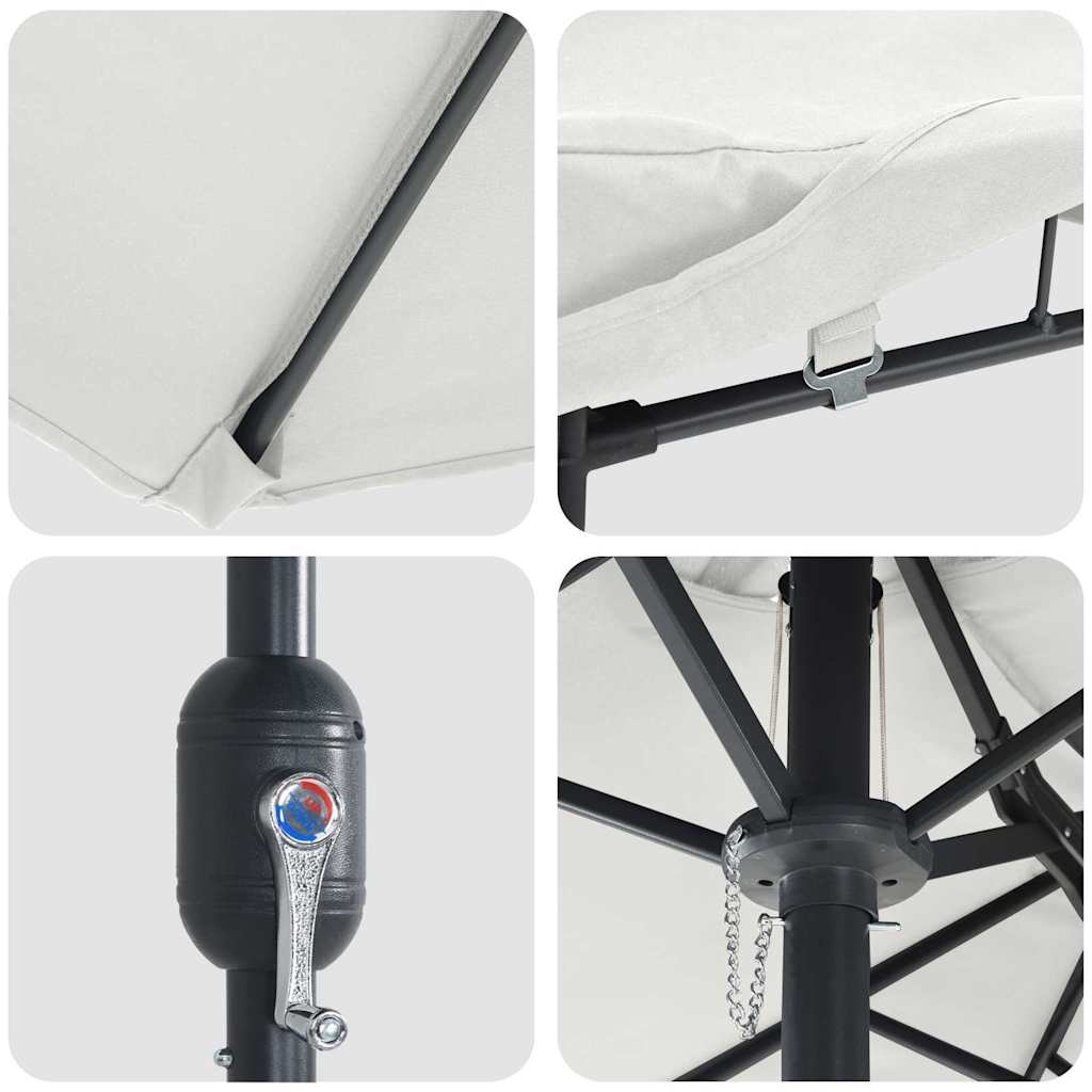 vidaXL Tuinparasol Zand 385 x 209 x 244 cm Polyester en Staal