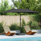 vidaXL Tuinparasol Zand 385 x 209 x 244 cm Polyester en Staal