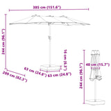 vidaXL Tuinparasol Zand en Antraciet 385 x 209 x 244 cm Polyester