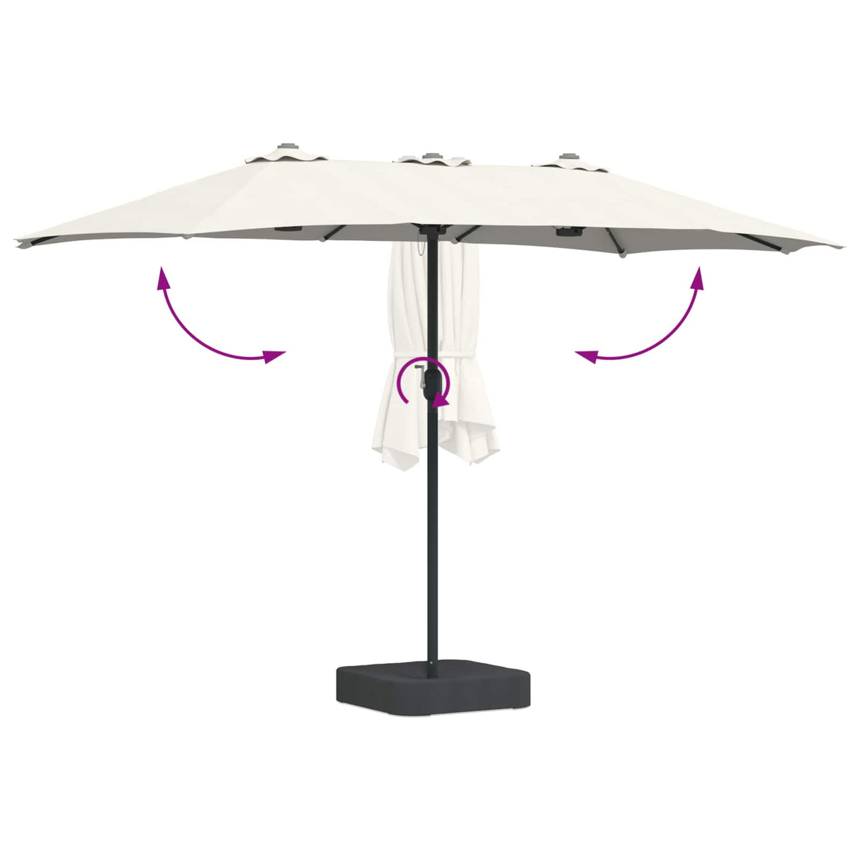 vidaXL Tuinparasol Zand en Antraciet 385 x 209 x 244 cm Polyester