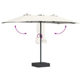 vidaXL Tuinparasol Zand en Antraciet 385 x 209 x 244 cm Polyester