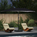 vidaXL Tuinparasol Zand en Antraciet 385 x 209 x 244 cm Polyester