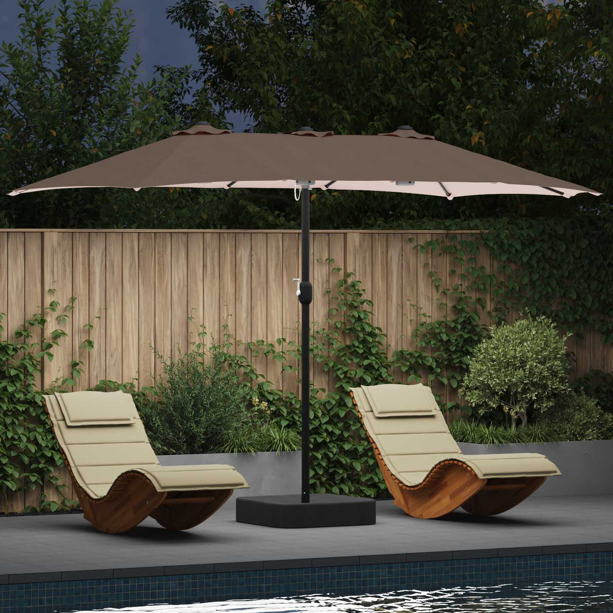 vidaXL Tuinparasol Zand en Antraciet 385 x 209 x 244 cm Polyester