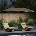 vidaXL Tuinparasol Zand en Antraciet 385 x 209 x 244 cm Polyester