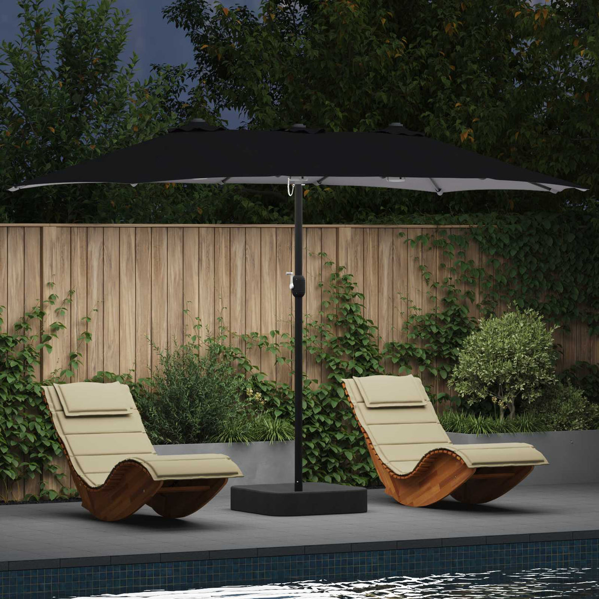 vidaXL Tuinparasol Zand en Antraciet 385 x 209 x 244 cm Polyester