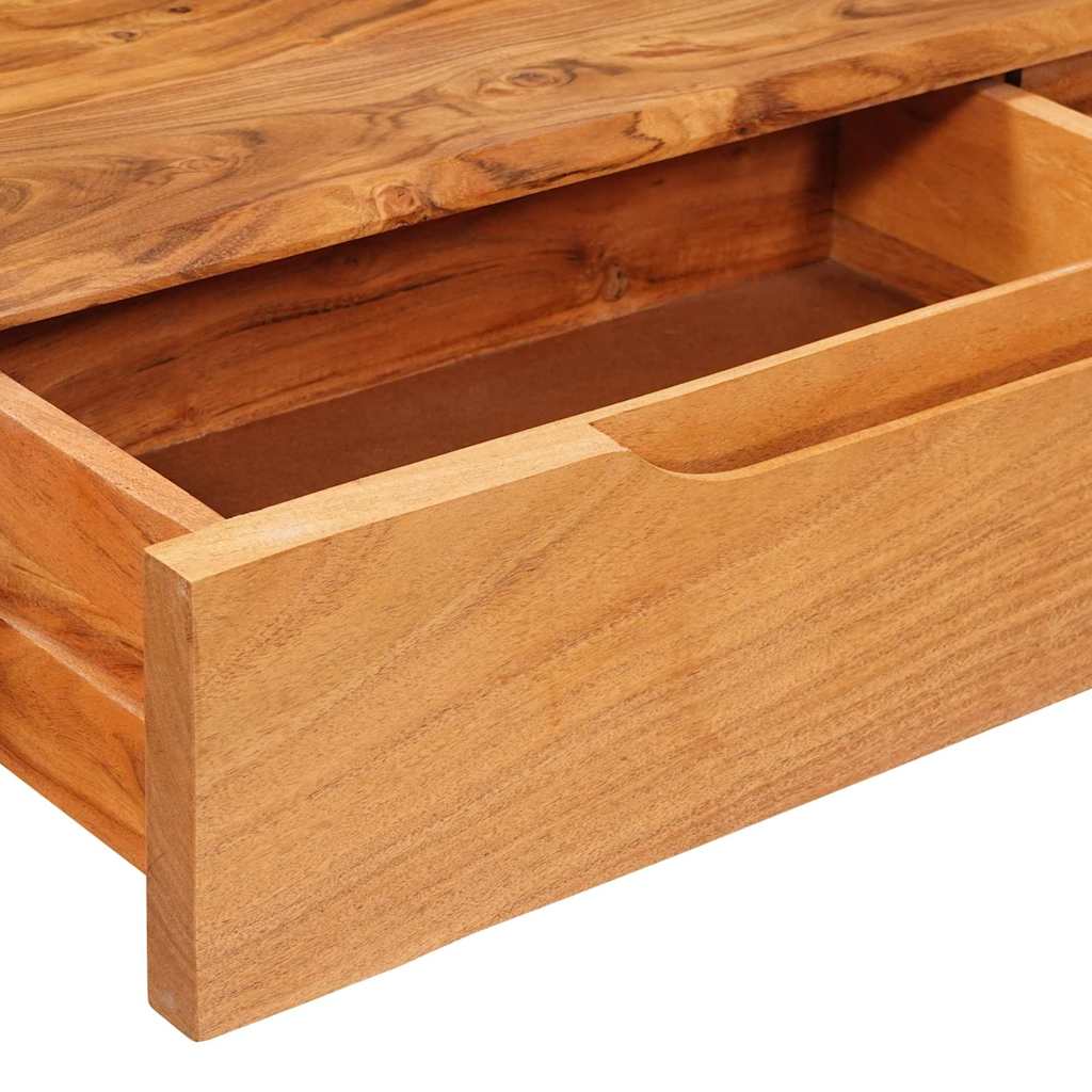 vidaXL Wandtafel met lade Bruin 110 x 30 x 80 cm Massief Acacia Hout