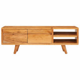 vidaXL TV Kast met plank Bruin 110 x 30 x 40 cm Massief Acacia Hout