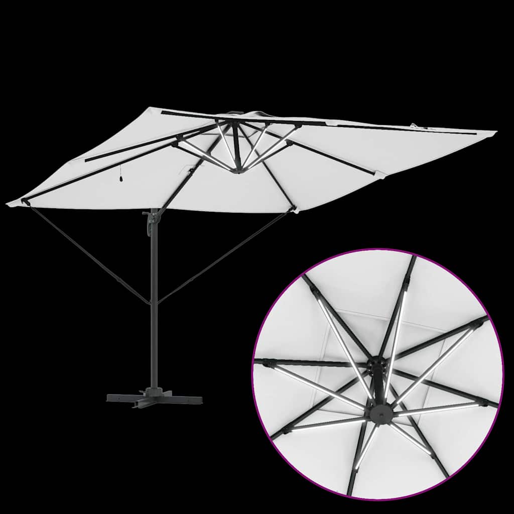 vidaXL Parasol Zand 286 x 284 x 270 cm Aluminium en Polyester