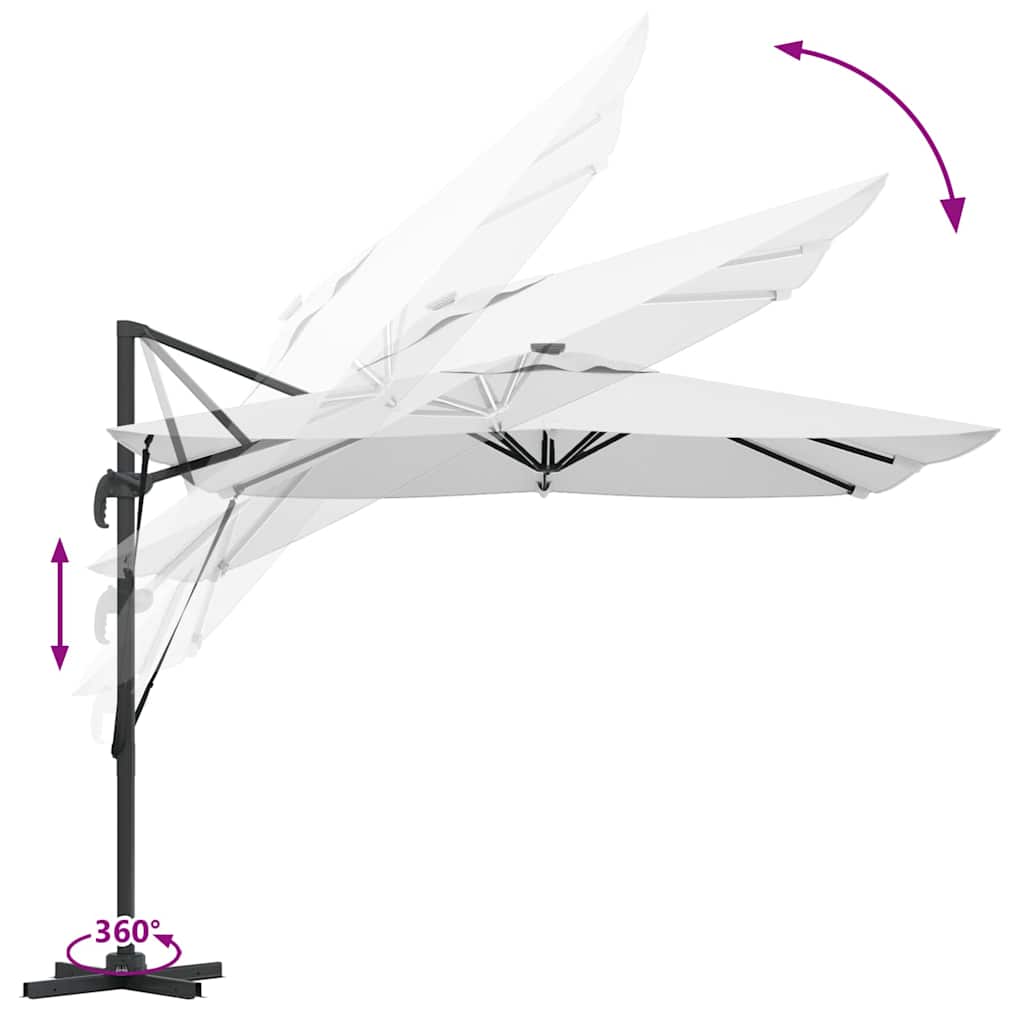 vidaXL Parasol Zand 286 x 284 x 270 cm Aluminium en Polyester